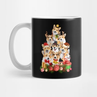 Christmas Tree Corgi Dog Wearing A Santa Hat Gifts For Dog Lover Mug